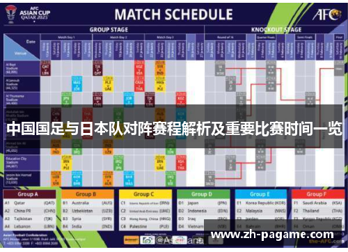 中国国足与日本队对阵赛程解析及重要比赛时间一览